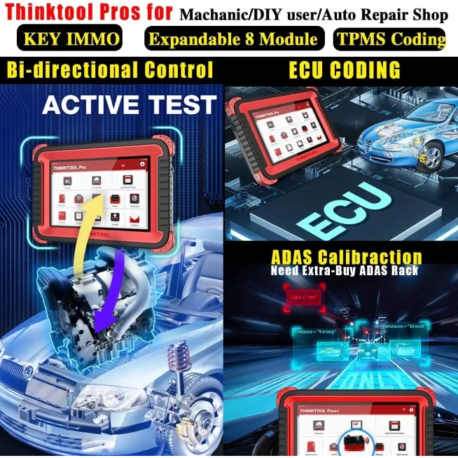 ThinkCar ThinkTool PROS - Strumento diagnostico completo per Auto, bidirezionale, ADAS, codifica ECU