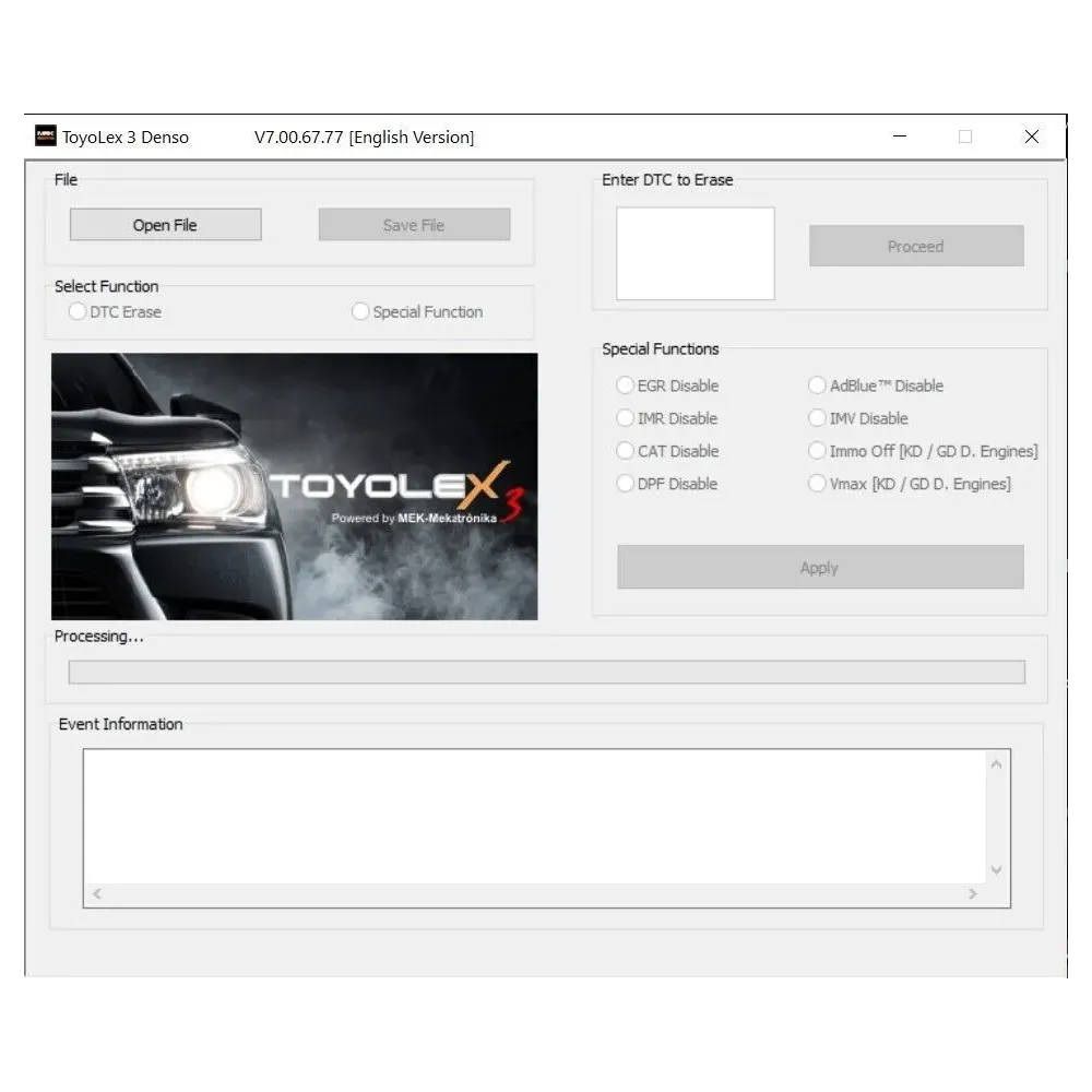 ToyoLex 3 2022 , Denso DTC, Adblue, DPF, egr , lambda , immo off