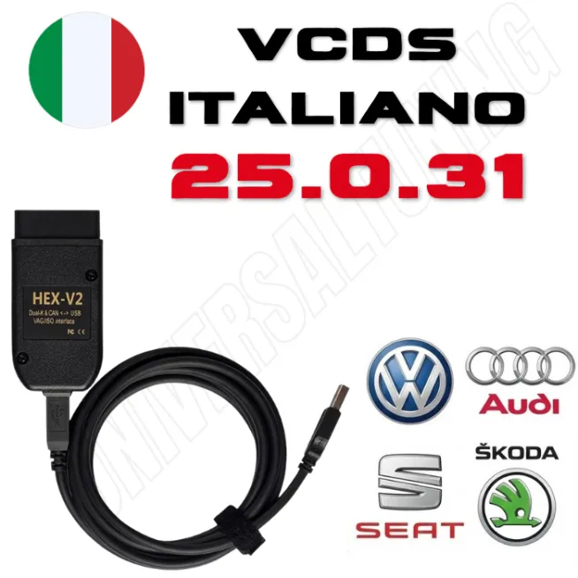 VAGCOM 25.0.31 ITA + EN 25.4.3 HEX V2 DIAGNOSI AUDI VW SKODA SEAT 2025 ULTIMA VERSIONE