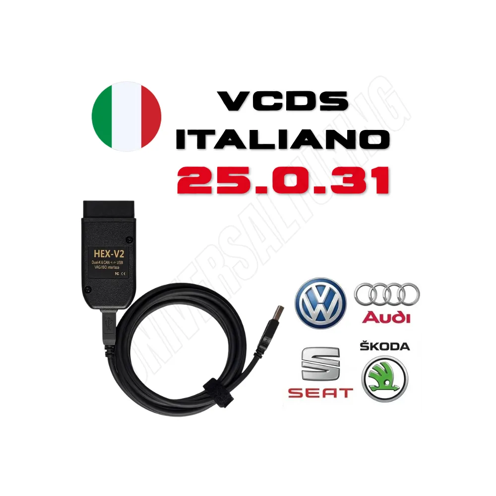 VAGCOM 25.0.31 ITA + EN 25.4.3 HEX V2 DIAGNOSI AUDI VW SKODA SEAT 2025 ULTIMA VERSIONE