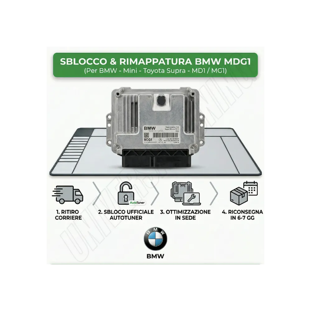 Servizio sblocco e rimappatura professionale BMW MDG1 MD1 MG1 - Universal Tuning