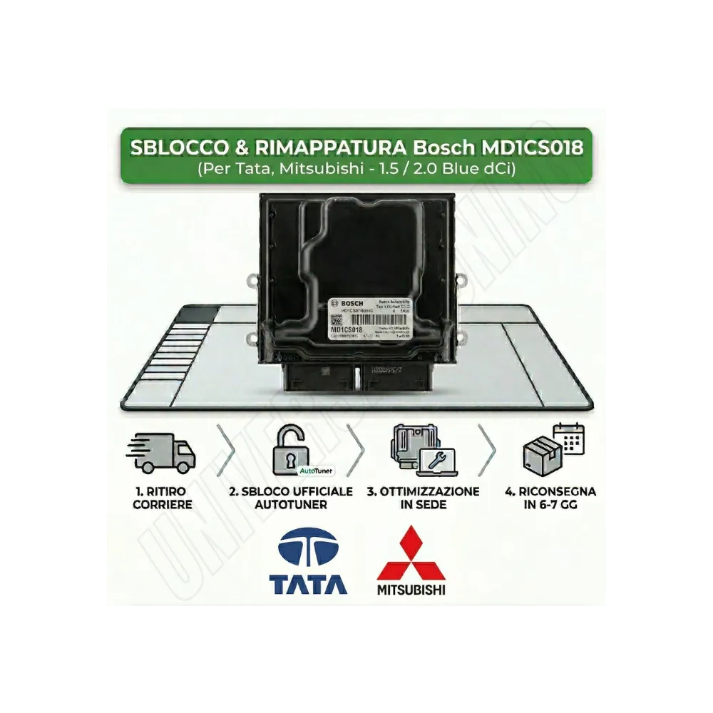Sblocco & Rimappatura Bosch MD1CS018 Tata Mitsubishi | Universal Tuning