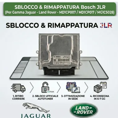 Servizio sblocco e rimappatura professionale Bosch MD1/MG1 per Jaguar Land Rover - Universal Tuning.