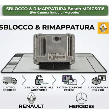 Servizio sblocco e rimappatura professionale Bosch MD1CS016 per motori Renault Blue dCi - Universal Tuning