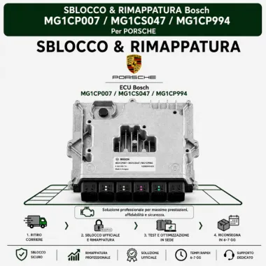 Servizio Sblocco & Rimappatura Bosch MG1 - Porsche (911 992 / 718 / Macan / Cayenne / Panamera)