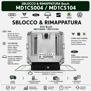 Servizio Sblocco & Rimappatura Bosch MD1CS004 MD1CS104
