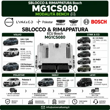 Sblocco & Rimappatura Bosch MG1CS080 – Volvo, Geely, Lynk & Co