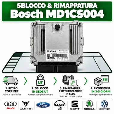 Servizio Sblocco & Rimappatura Bosch MD1CS004 - VAG Diesel (Audi / VW / Cupra / Seat / Skoda)